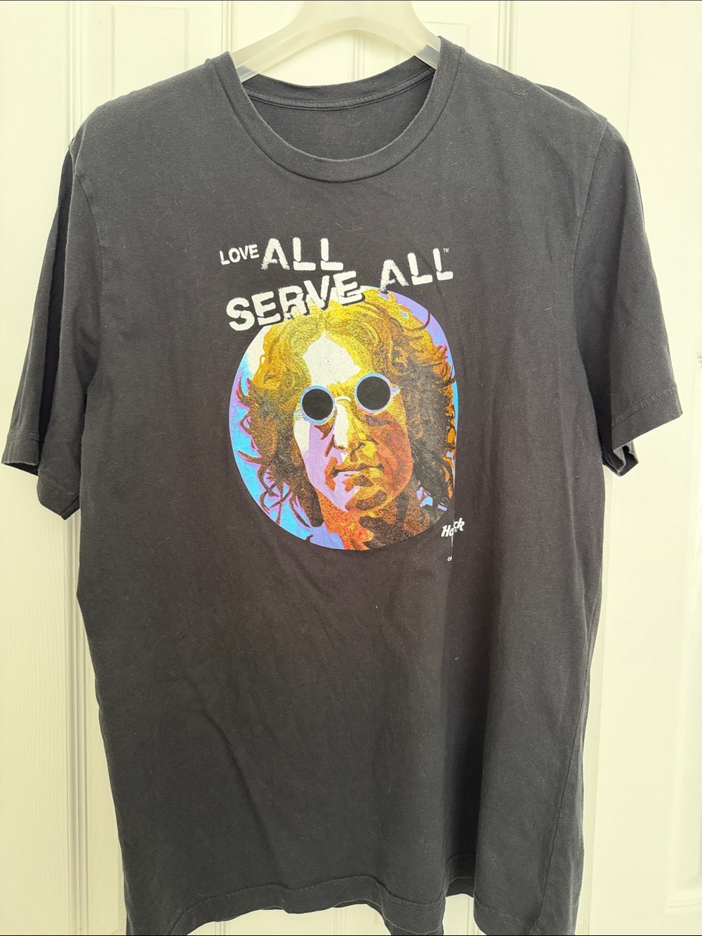 John Lennon  Love All Serve All Hard Rock Hotel Black Men's T Shirt large